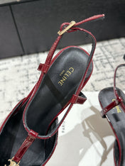 KITTEN T-BAR STRAP PUMP 5 CM IN RUBY RED PATENT CALFSKIN