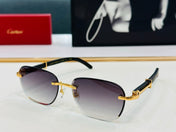 C DE RIMLESS SQUARE FRAME SUNGLASSES CT0605S IN METAL AND WOODEN