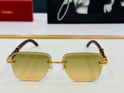 C DE RIMLESS RECTANGULAR FRAME SUNGLASSES CT0607S IN METAL AND WOODEN