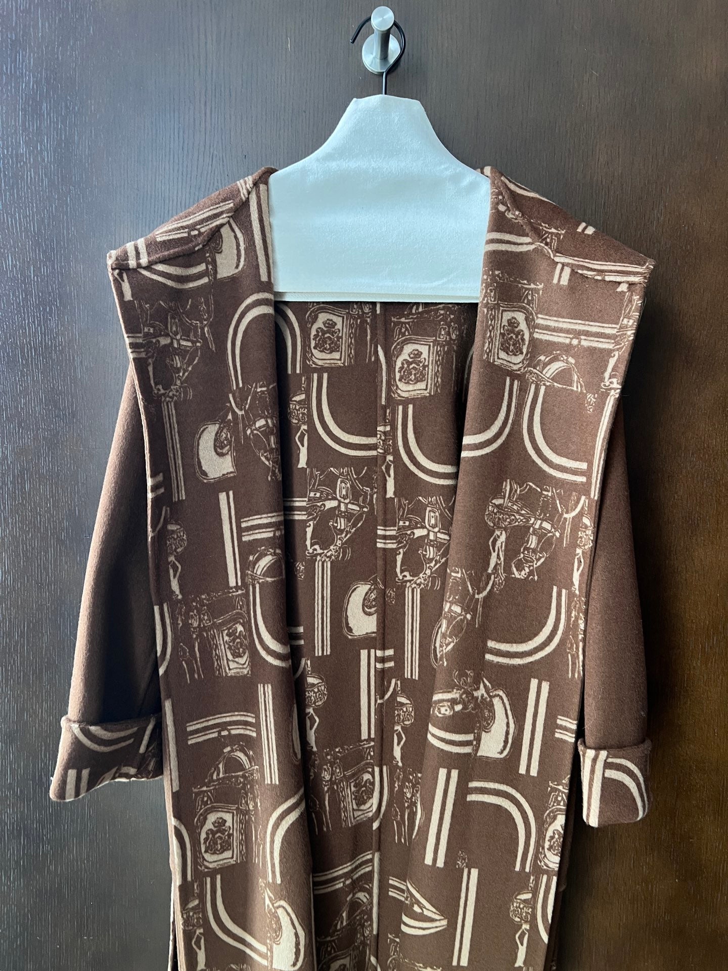 HERMES 25S REVERSIBLE LONG HOODED COAT 048