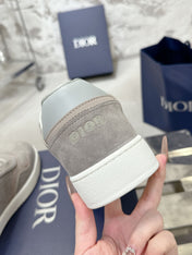 DIOR 25S B27 UPTOWN LOW-TOP SNEAKERS IN GREY CALFSKIN STYLE 6