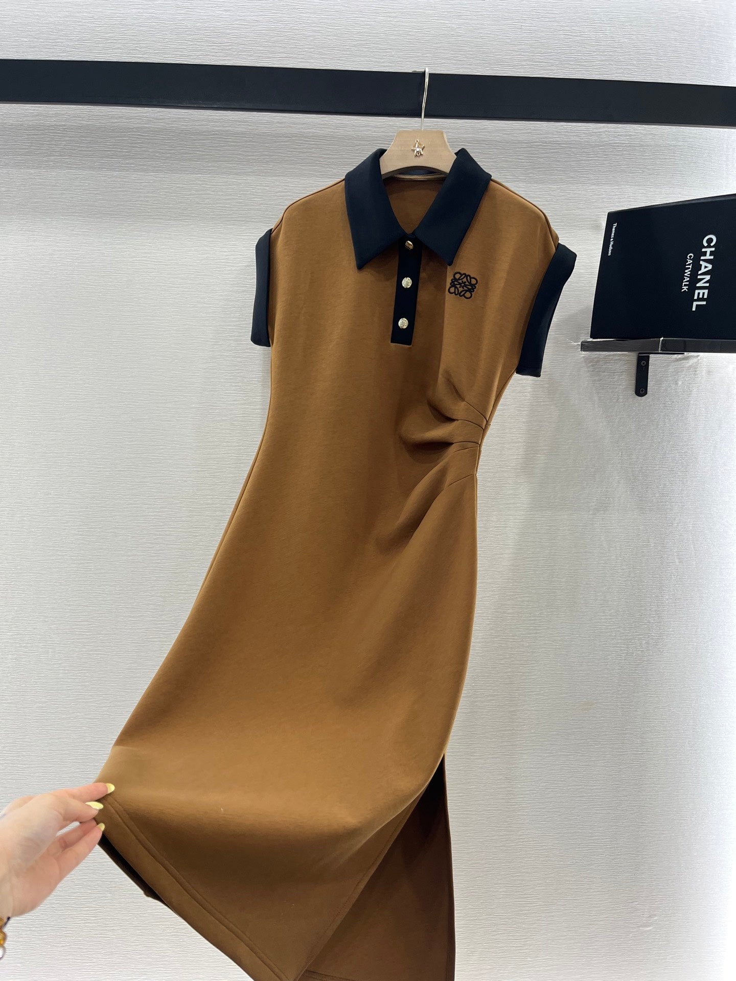 SHORT-SLEEVE COLLAR DRESS 25S IN COTTON 265670