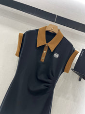 SHORT-SLEEVE COLLAR DRESS 25S IN COTTON 265670