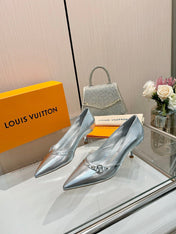 6AM HIGH HEELS 55 MM IN SILVER LAMBSKIN