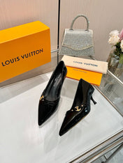 6AM HIGH HEELS 55 MM IN BLACK PATENT LAMBSKIN