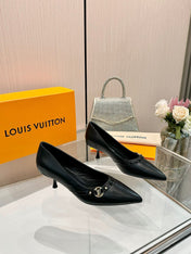 6AM HIGH HEELS 55 MM IN BLACK LAMBSKIN