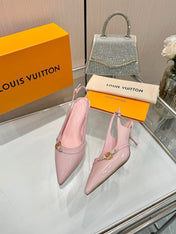 6AM SLINGBACK HIGH HEELS 55 MM IN LIGHT PINK PATENT LAMBSKIN