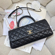 CHANEL 26S COCO HANDLE BAG 32 IN BLACK CAVIAR CALFSKIN