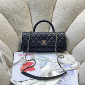 CHANEL 26S COCO HANDLE BAG 32 IN BLACK CAVIAR CALFSKIN