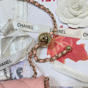 CHANEL 26S FLAP BAG 20 IN PASTEL PINK LAMBSKIN