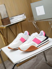 TOM FORD SNEAKERS IN WHITE AND PINK SUEDE 432124