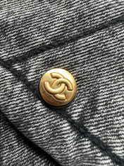 CHANEL 25S HOBO BAG 38 IN DARK GREY DENIM WITH GOLD HARDWARE