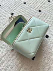 CHANEL 25S VANITY BAG 17 IN MINT GREEN CAVIAR LEATHER