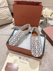 FLAT SHOES 25 IN PAPER WHITE MESH FABRIC