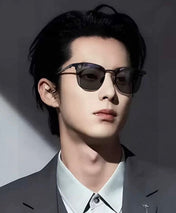 RECTANGULAR FRAME SUNGLASSES G3370 IN ACETATE AND METAL