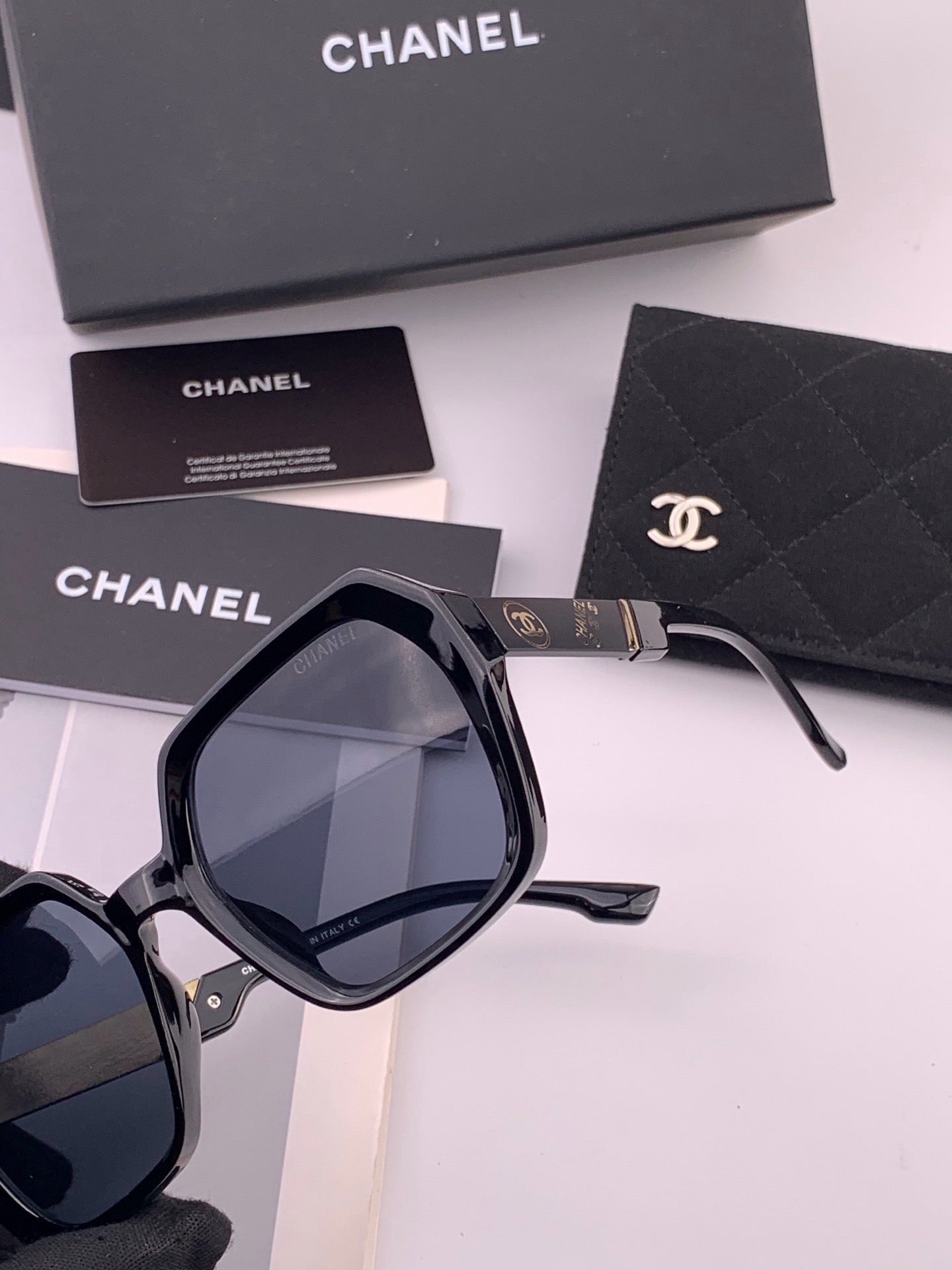 CHANEL 26S OVERSIZED ROUND SQUARE SUNGLASSES IN ACETATE 408294