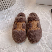 CELINE 26S MULES WITH LOGO IN DARK BROWN WOOL