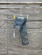 SLIMFIT RETRO-WASHED BLUE STRETCH DENIM JEANS