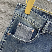 SLIMFIT RETRO-WASHED BLUE STRETCH DENIM JEANS
