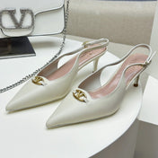 HIGH SLINGBACK 60MM IN WHITE CALFSKIN