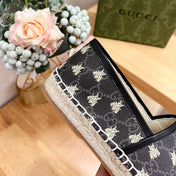 GG  Supreme Flat Shoes Black Caro