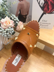 VALENTINO 26S WEDGE SANDALS IN BROWN CALFSKIN