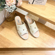 VALENTINO 26S WEDGE SANDALS IN OFF-WHITE CALFSKIN