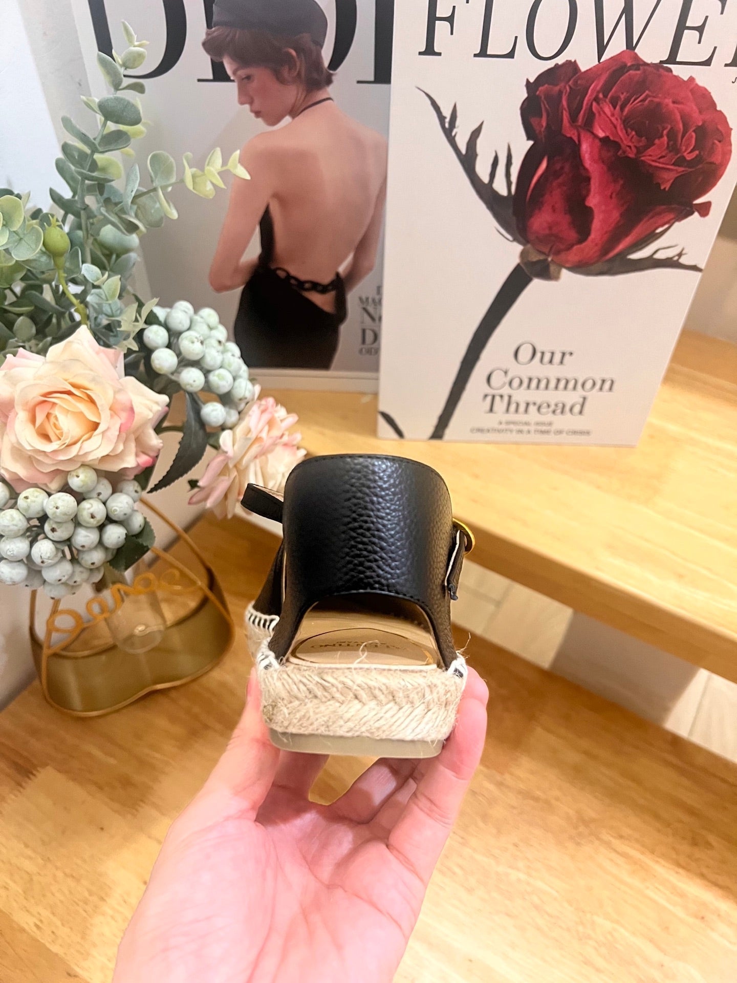 VALENTINO 26S ESPADRILLE SHOES IN BLACK CALFSKIN