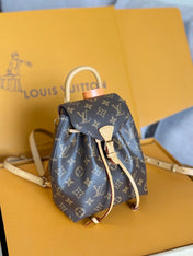 LV 25S MONTSOURIS MINI 20 IN BROWN MONOGRAM CANVAS LEATHER TRIM GOLD HARDWARE
