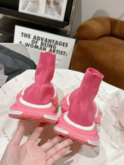 BALENCIAGA 25S SPEED TRAINER SNEAKERS 55 MM IN PINK KNIT