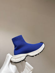 BALENCIAGA 25S SPEED TRAINER SNEAKERS 55 MM IN BLUE KNIT