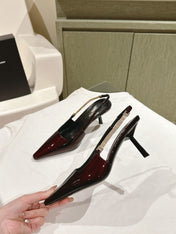 BLAKE SLINGBACK PUMPS 80 IN WINE PATENT LEATHER