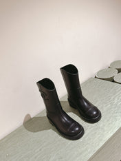 CC SHORT BOOTS BLACK CALFSKIN