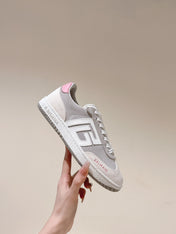 BALMAIN 26S SNEAKERS IN LIGHT BEIGE AND SOFT TAUPE SUEDE