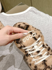 GG INTERLOCKING G SNEAKER IN BEIGE WOOL