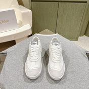 CHLOÉ 26S SNEAKERS IN WHITE CALFSKIN AND SUEDE