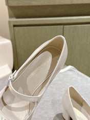 SWING HIGH MARY JANE 55 MM IN WHITE PATENT CALFSKIN