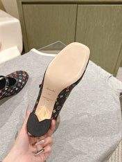 SWING HIGH MARY JANE 55 MM IN BLACK MONOGRAM CALFSKIN