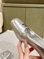 SWING HIGH PUMP 55 MM IN SILVER PATENT CALFSKIN