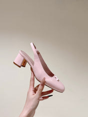 SWING SLINGBACK PUMP 55 MM IN PEACH PINK CALFSKIN