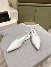 ALAIA SLINGBACK 25S IN WHITE PATENT LEATHER