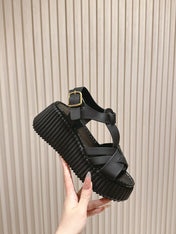 CHLOÉ 26S HIGH-HEELED SANDALS IN BLACK LAMBSKIN