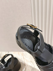 CHLOÉ 26S HIGH-HEELED SANDALS IN BLACK LAMBSKIN