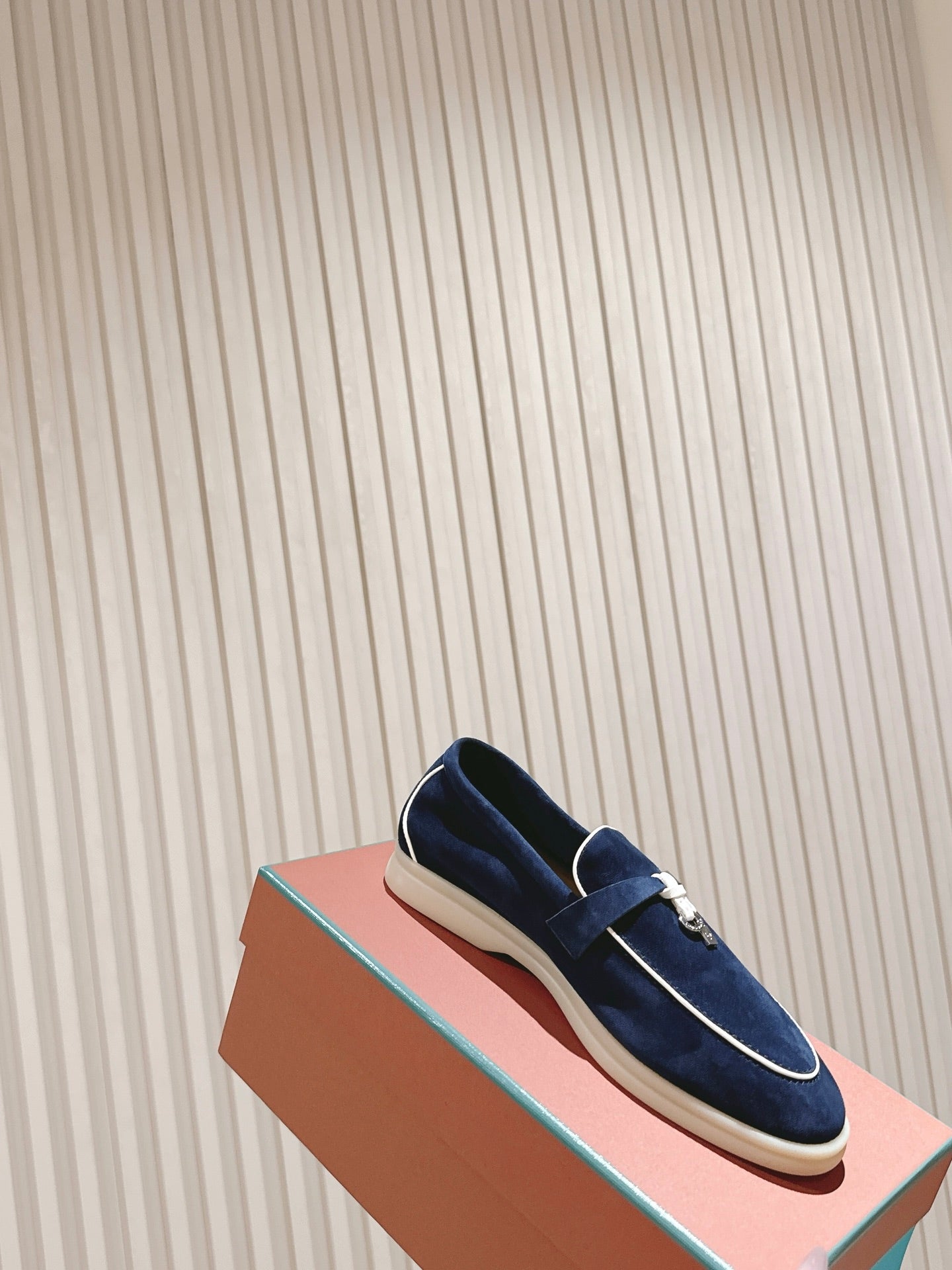 LP LOAFERS 25S IN MIDNIGHT BLUE SUEDE WITH SILVER HARDWARE