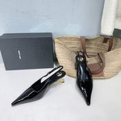 YSL 26S SLINGBACK HEELS 65 MM IN BLACK CALFSKIN