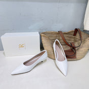 THE ROW 26S POINTED TOE PUMPS 35MM IN WHITE CALFSKIN
