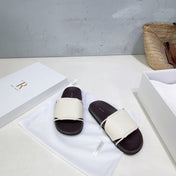 THE ROW 26S STRAP SLIDES IN WHITE CALFSKIN