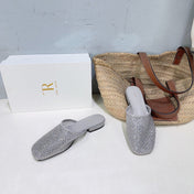 THE ROW 26S MULE FLATS IN GREY MESH FABRIC