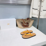 THE ROW 26S THONG SANDALS IN BROWN CALFSKIN