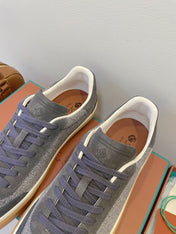 SNEAKERS IN DARK GREY SUEDE WITH CANVAS